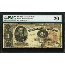 1890 $1 Treasury Note PMG 20