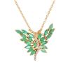 Image 1 : Plated 18KT Yellow Gold 3.50ctw Emerald and Diamond Pendant with Chain