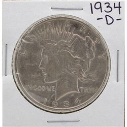 1934-D $1 Peace Silver Dollar Coin