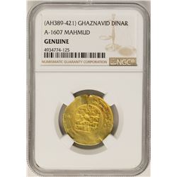 AH389-421 Ghaznavid Dinar A-1607 Mahmud Gold Coin NGC Genuine