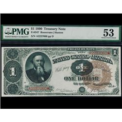 1890 $1 Treasury Note PMG 53