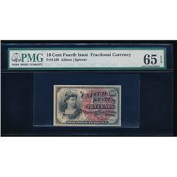 10 Cent Fourth Issue Fractional Note PMG 65EPQ