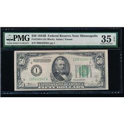 1934B $50 Minneapolis Federal Reserve Note PMG 35EPQ