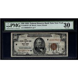 1929 $50 New York Federal Reserve Bank STAR Note PMG 30