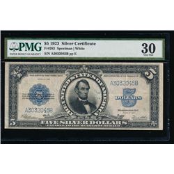 1923 $5 Lincoln Porthole Silver Certificate PMG 30