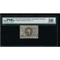 25 Cent Second Issue Fractional Note PMG 50
