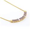 Image 2 : Plated 18KT Yellow Gold 1.65ctw Tanzanite and Diamond Pendant with Chain