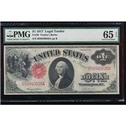 1917 $1 Legal Tender Note PMG 65EPQ