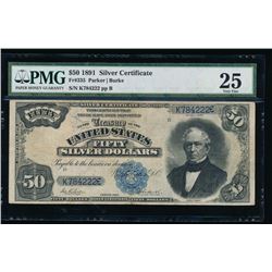 1891 $50 Silver Certificate PMG 25