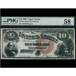1880 $10 Jackass Legal Tender Note PMG 58