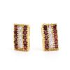 Image 1 : Plated 18KT Yellow Gold 1.02ctw Garnet and Diamond Earrings