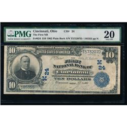 1929 $10 Cincinnati National Bank Note PMG 20