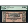Image 1 : 1864 $10 Confederate States of America Note PCGS 58PPQ