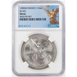 1984Mo Mexico 1 Onza Libertad Silver Coin NGC MS66