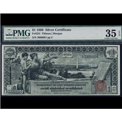 1896 $1 Educational Silver Certificate PMG 35EPQ