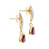 Image 2 : Plated 18KT Yellow Gold 1.65ctw Garnet and Diamond Earrings