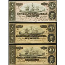 1864 $20 Confederate States of America Notes