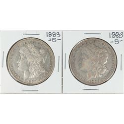 Lot of (2) 1883-S $1 Morgan Silver Dollar Coins