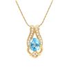 Image 1 : Plated 18KT Yellow Gold 6.00ctw Blue and White Topaz Pendant with Chain