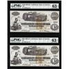 Image 1 : (2) Consecutive 1862 $100 Confederate States of America Notes PMG Ch. Uncirculated 63EPQ