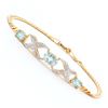 Image 1 : Plated 18KT Yellow Gold 2.30ctw Blue Topaz and Diamond Bracelet