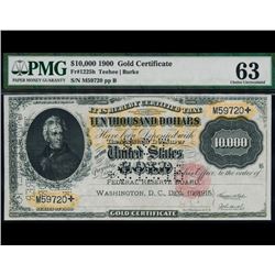1900 $10,000 Gold Certificate PMG 63