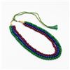 Image 1 : Natural Ruby Blue Sapphire and Emerald Necklace