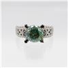 Image 1 : Lab Created 3.80ct Mint Green Diamond Ring