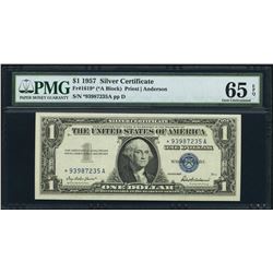 1957 $1 Silver Certificate STAR Note PMG 67EPQ