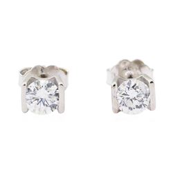 0.72 ctw Diamond Earrings - 14KT White Gold