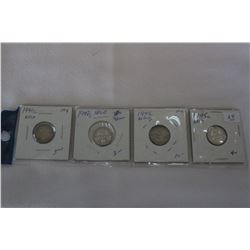 Nfld. Ten Cent Coins (4)