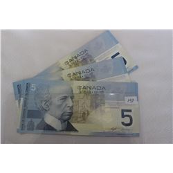 Canada Five Dollar Bills (3)