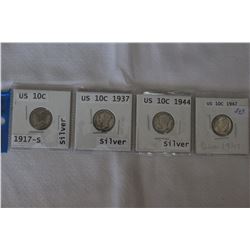 U.S.A. Ten Cent Coins (4)