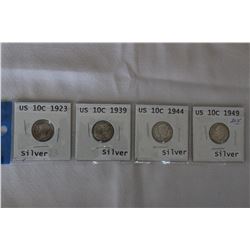 U.S.A. Ten Cent Coins (4)