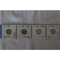 U.S.A. Ten Cent Coins (4)