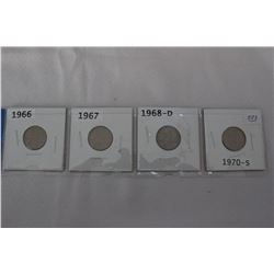 U.S.A. One Cent Coins (4)