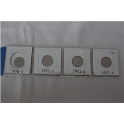 U.S.A. One Cent Coins (4)