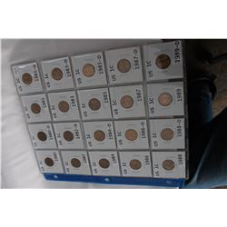 U.S.A. One Cent Coins (20)