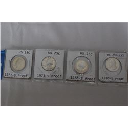 U.S.A. Twenty-five Cent Coins (4)
