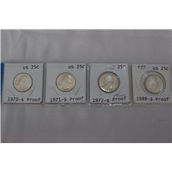U.S.A. Twenty-five Cent Coins (4)