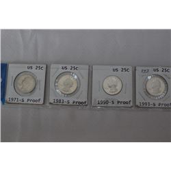 U.S.A. Twenty-five Cent Coins (4)