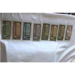Canada Paper Money (8 Bills) 1954 Modified