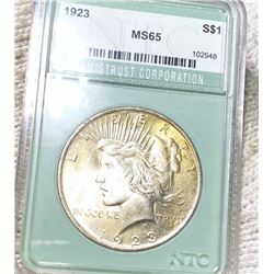 1923 Silver Peace Dollar NTC - MS65