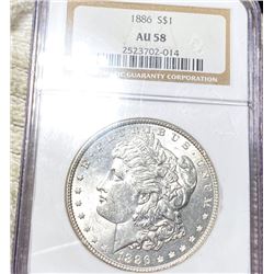 1886 Morgan Silver Dollar NGC - AU58