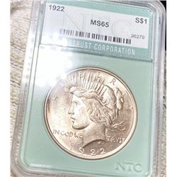 1922 Silver Peace Dollar NTC - MS65