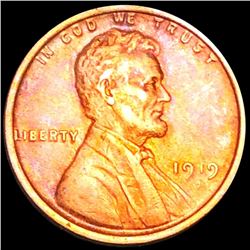 1919-D Lincoln Wheat Penny ABOUT UNCIRCULATED
