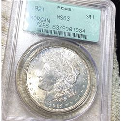 1921 Morgan Silver Dollar PCGS - MS63