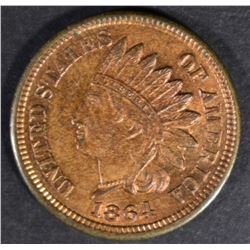 1864 BRONZE INDIAN HEAD CENT GEM BU RB