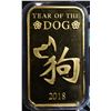 Image 2 : 2018  1 TROY OZ GOLD BAR YEAR OF THE DOG