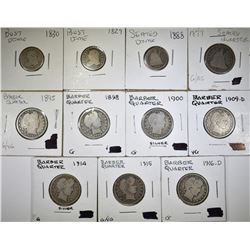 MIXED DIME & QUARTER LOT: